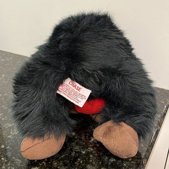 Black/Brown Gorilla with Heart Plush in Black Long Hair Russ Berrie-Chas… - Picture 4 of 6
